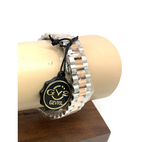 GV2 by Gevril Women's Watch 12423B Swiss Quartz Mother of Pearl Dial Two Tone - Picture 9 of 13